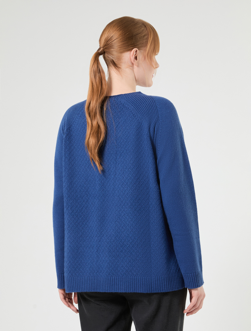 Pull en laine et cachemire - BLEU DE CHINE - Marina Rinaldi - 4