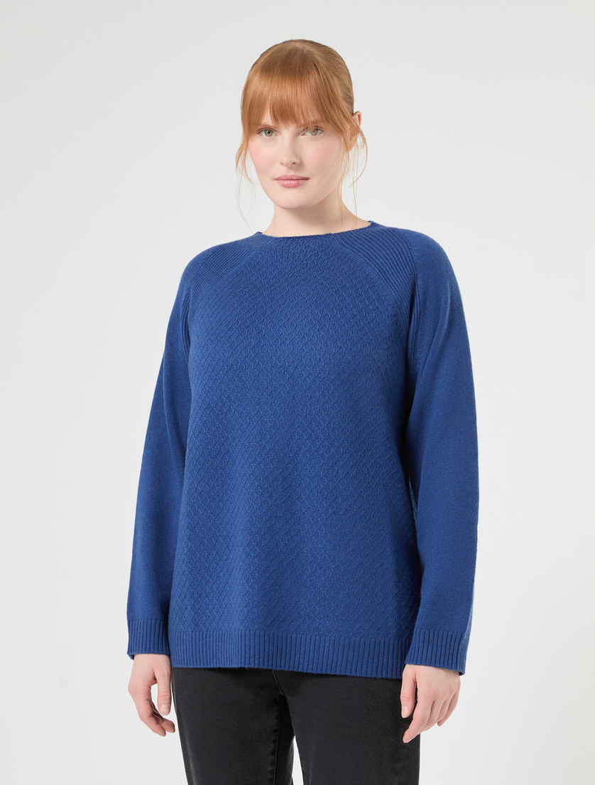 Pull en laine et cachemire - BLEU DE CHINE - Marina Rinaldi - 3