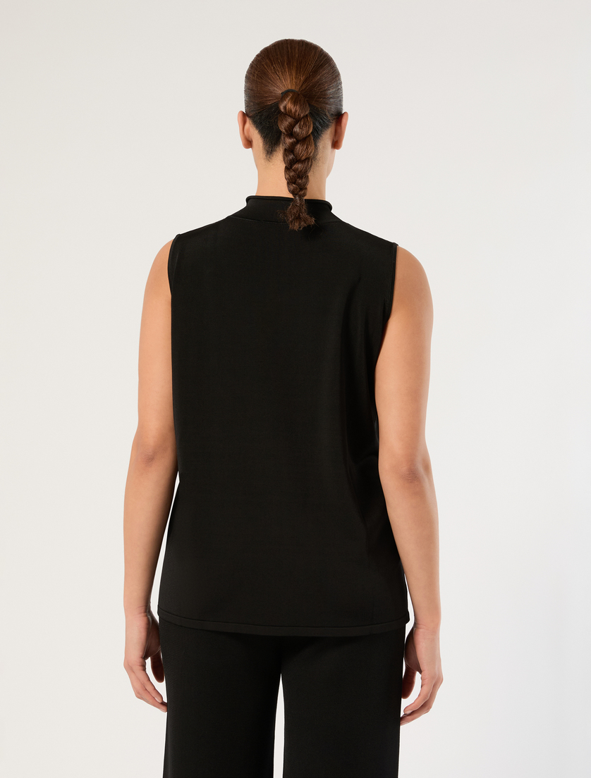 Viscose knit top - CZARNY - Marina Rinaldi - 4