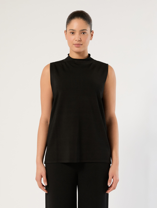 Viscose knit top - CZARNY - Marina Rinaldi - 3