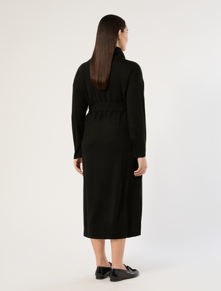 Wool-blend dress with collar detail - BLACK - Marina Rinaldi - 4