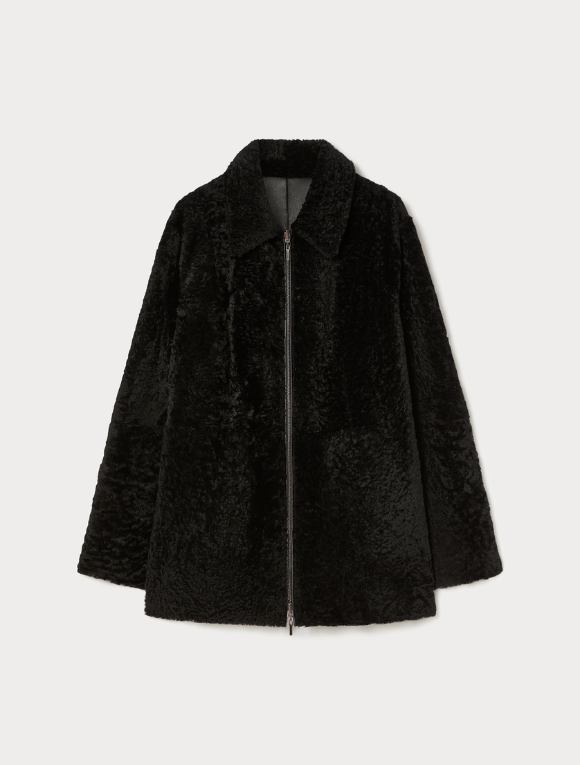 Shearling heavy jacket - BLACK - Marina Rinaldi