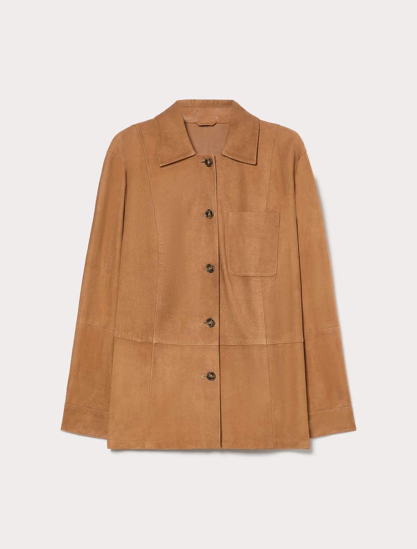 Veste en cuir suédé - BISCUIT - Marina Rinaldi