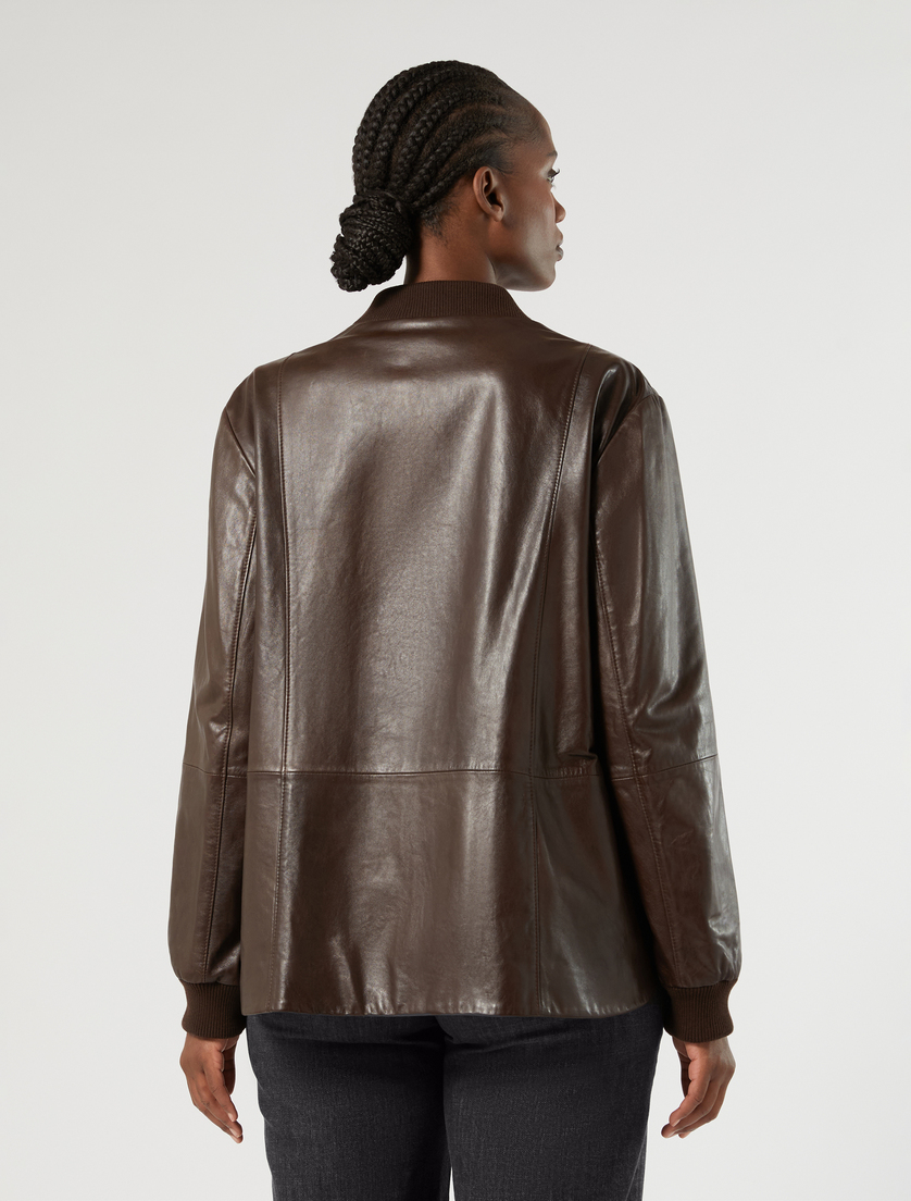 Nappa leather jacket - CHOCOLATE - Marina Rinaldi - 4