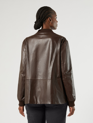 Nappa leather jacket - CHOCOLATE - Marina Rinaldi - 4