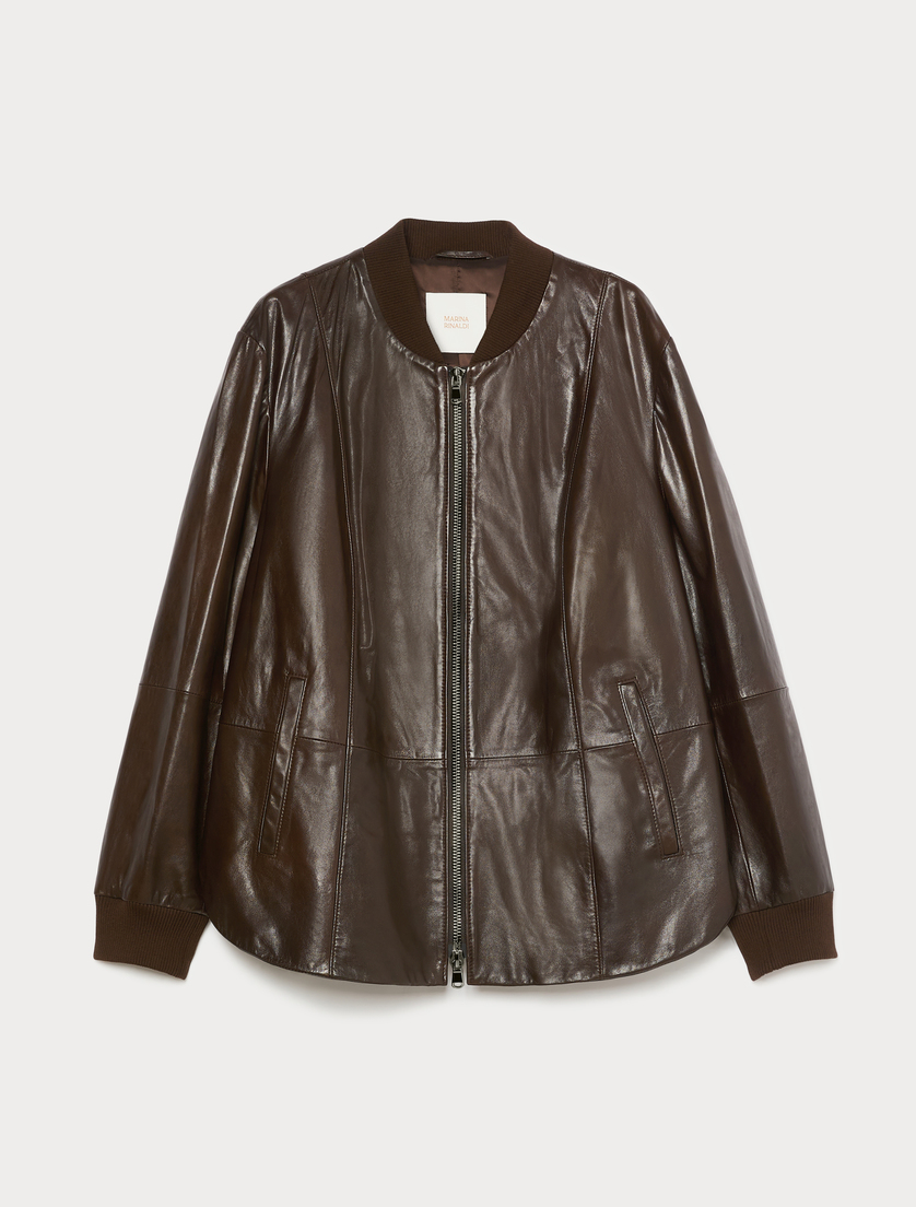 Nappa leather jacket - CHOCOLATE - Marina Rinaldi