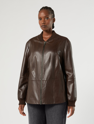 Nappa leather jacket - CHOCOLATE