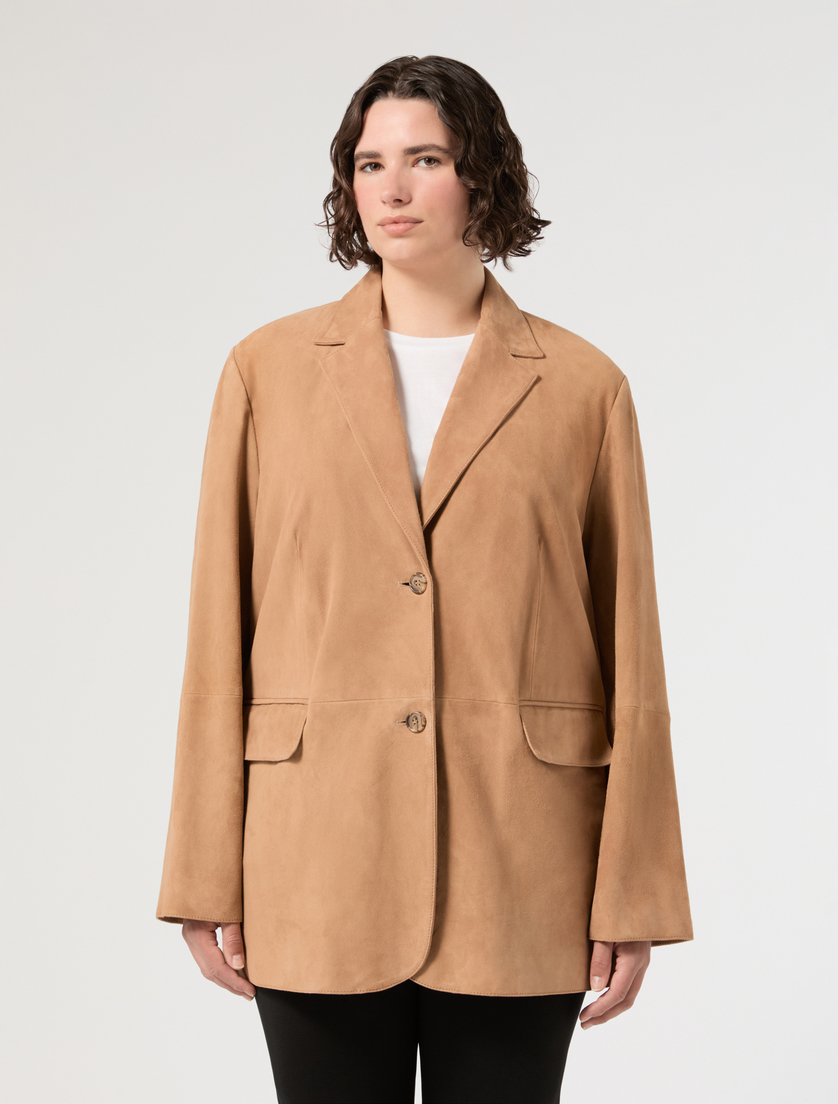 Suede blazer jacket - MOSS GREEN - Marina Rinaldi - 3