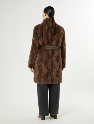 Fluffy-textured heavy jacket - HAZELNUT BROWN - Marina Rinaldi - 4