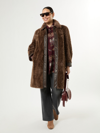 Fluffy-textured heavy jacket - Marina Rinaldi