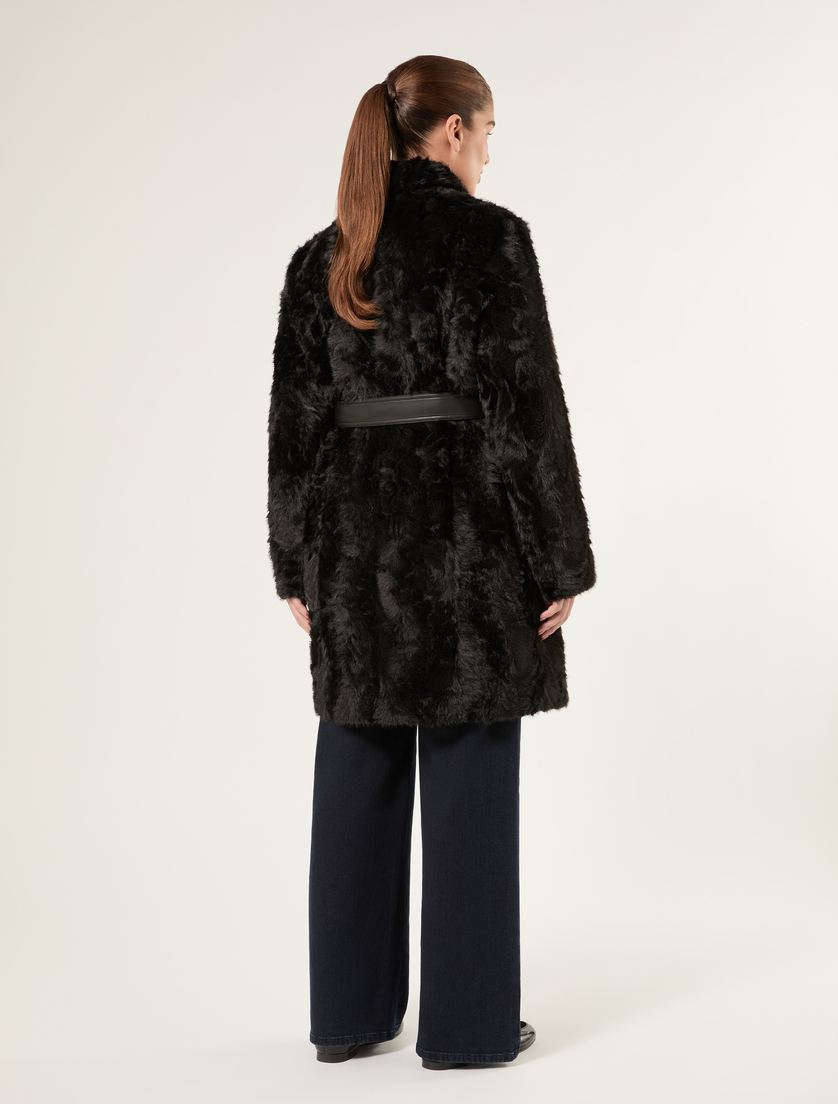 Fluffy-textured heavy jacket - BLACK - Marina Rinaldi - 4