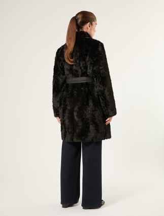 Fluffy-textured heavy jacket - BLACK - Marina Rinaldi - 4
