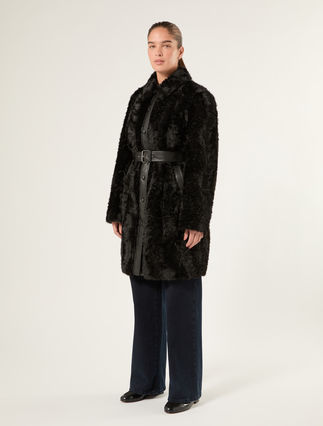 Fluffy-textured heavy jacket - BLACK - Marina Rinaldi - 3