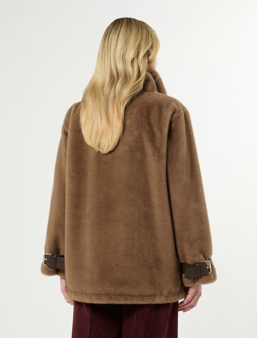 Fluffy-textured heavy jacket - HAZELNUT BROWN - Marina Rinaldi - 4