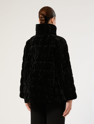 Water-repellent velvet padded jacket - BLACK - Marina Rinaldi - 4