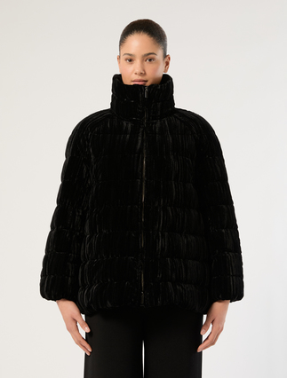 Water-repellent velvet padded jacket - BLACK - Marina Rinaldi - 3