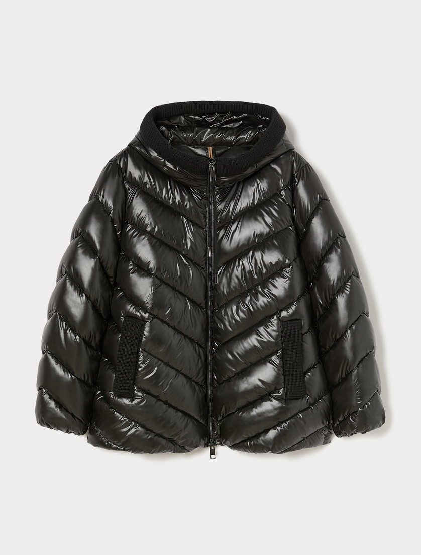 Water-repellent canvas padded jacket - BLACK - Marina Rinaldi