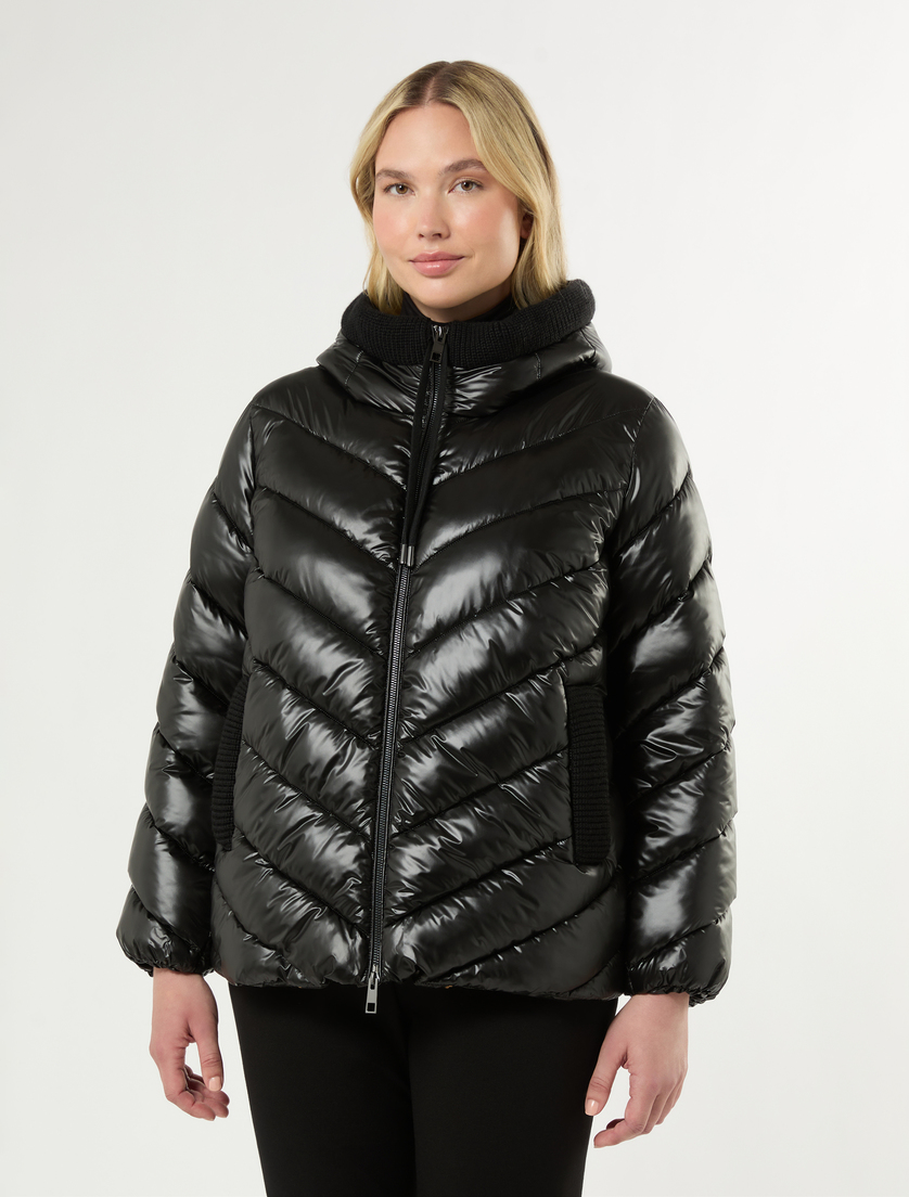 Water-repellent canvas padded jacket - BLACK - Marina Rinaldi - 3