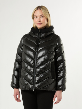 Water-repellent canvas padded jacket - BLACK - Marina Rinaldi - 3