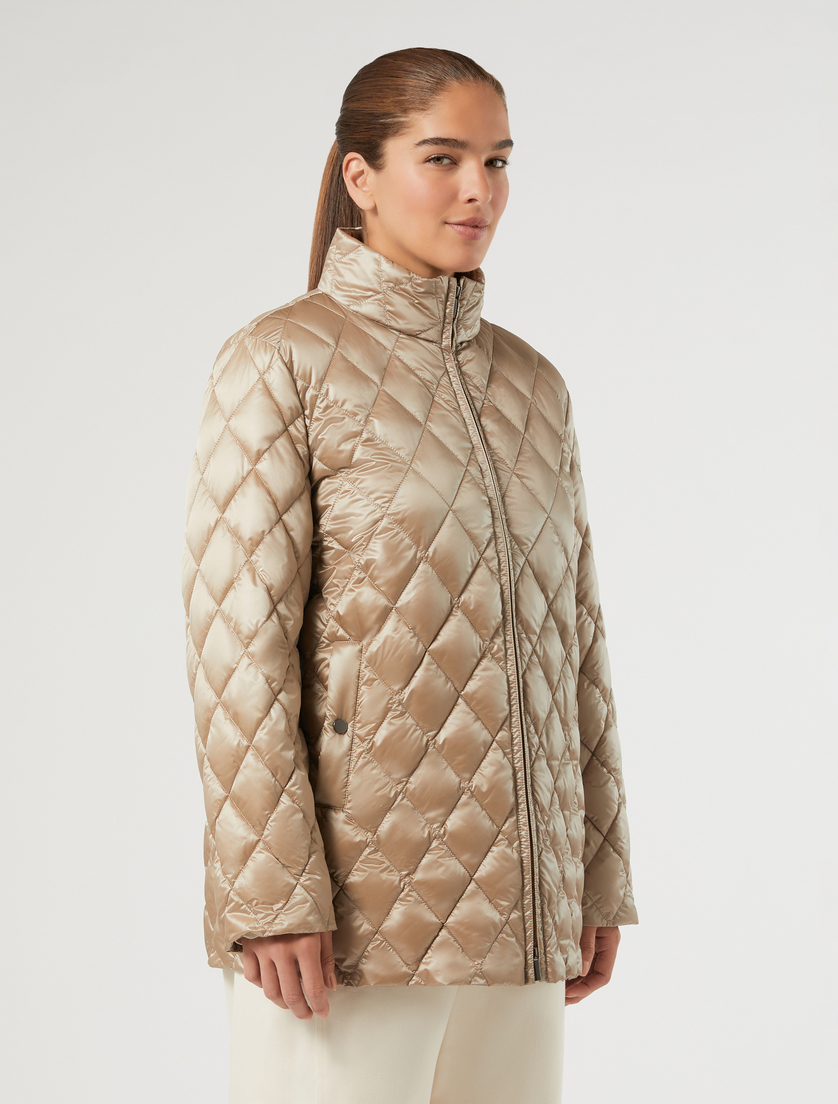 Water-repellent satin down jacket - BEIGE - Marina Rinaldi - 5