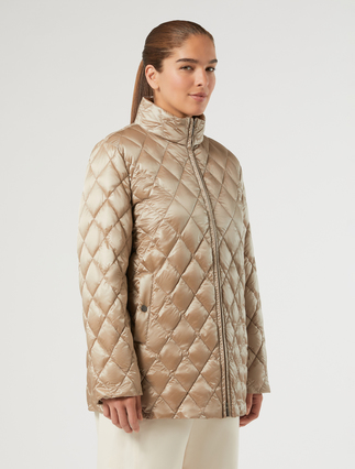 Water-repellent satin down jacket - BEIGE - Marina Rinaldi - 5