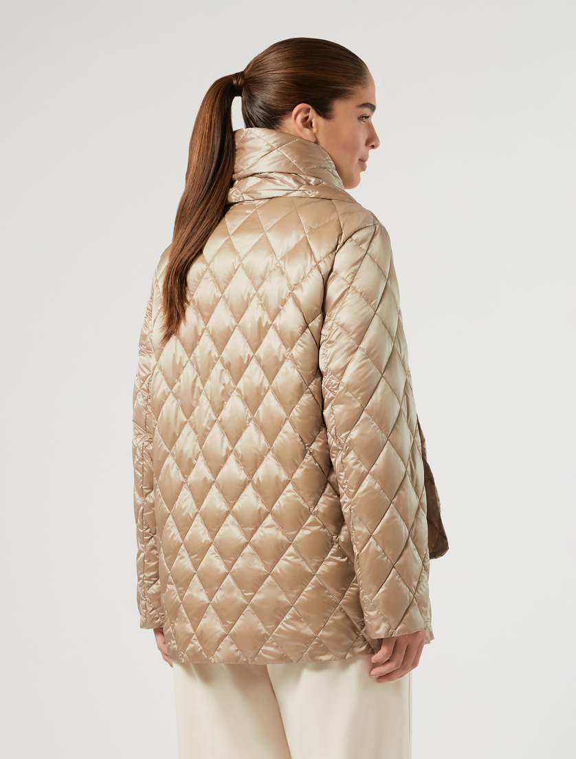 Water-repellent satin down jacket - BEIGE - Marina Rinaldi - 4