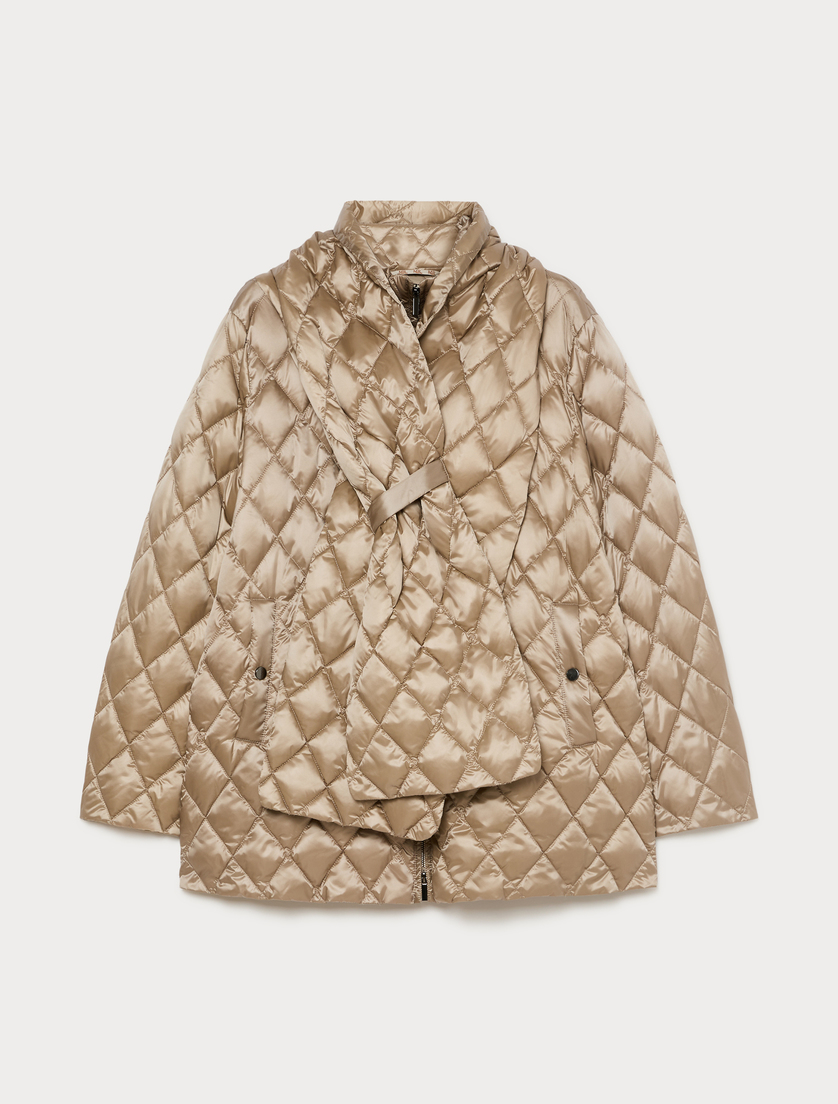 Water-repellent satin down jacket - BEIGE - Marina Rinaldi
