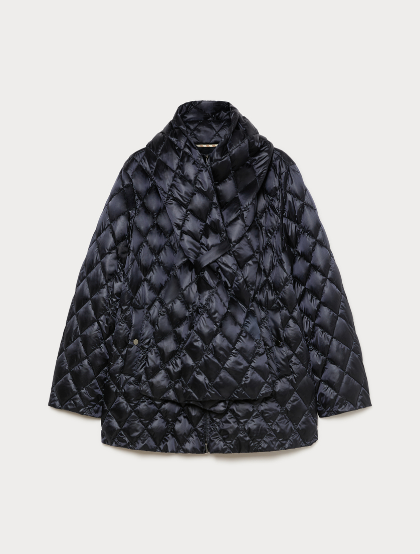 Water-repellent satin down jacket - MIDNIGHTBLUE - Marina Rinaldi