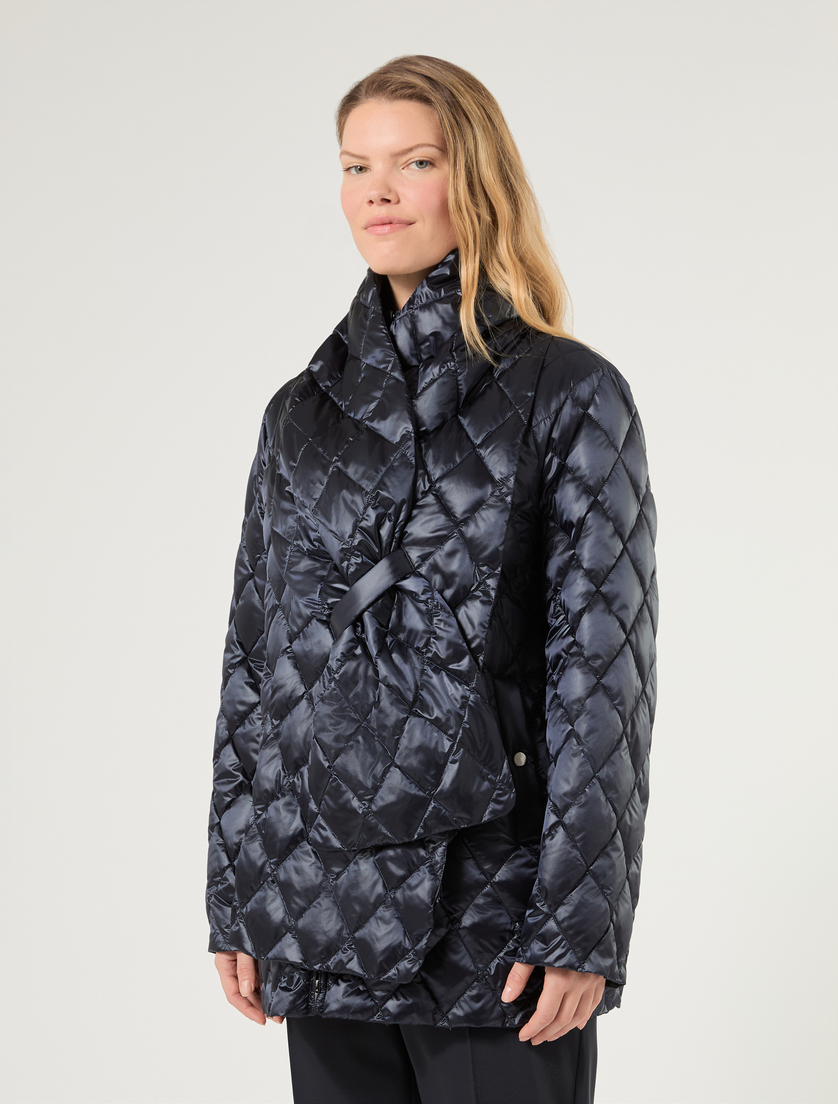 Water-repellent satin down jacket - MIDNIGHTBLUE - Marina Rinaldi - 3