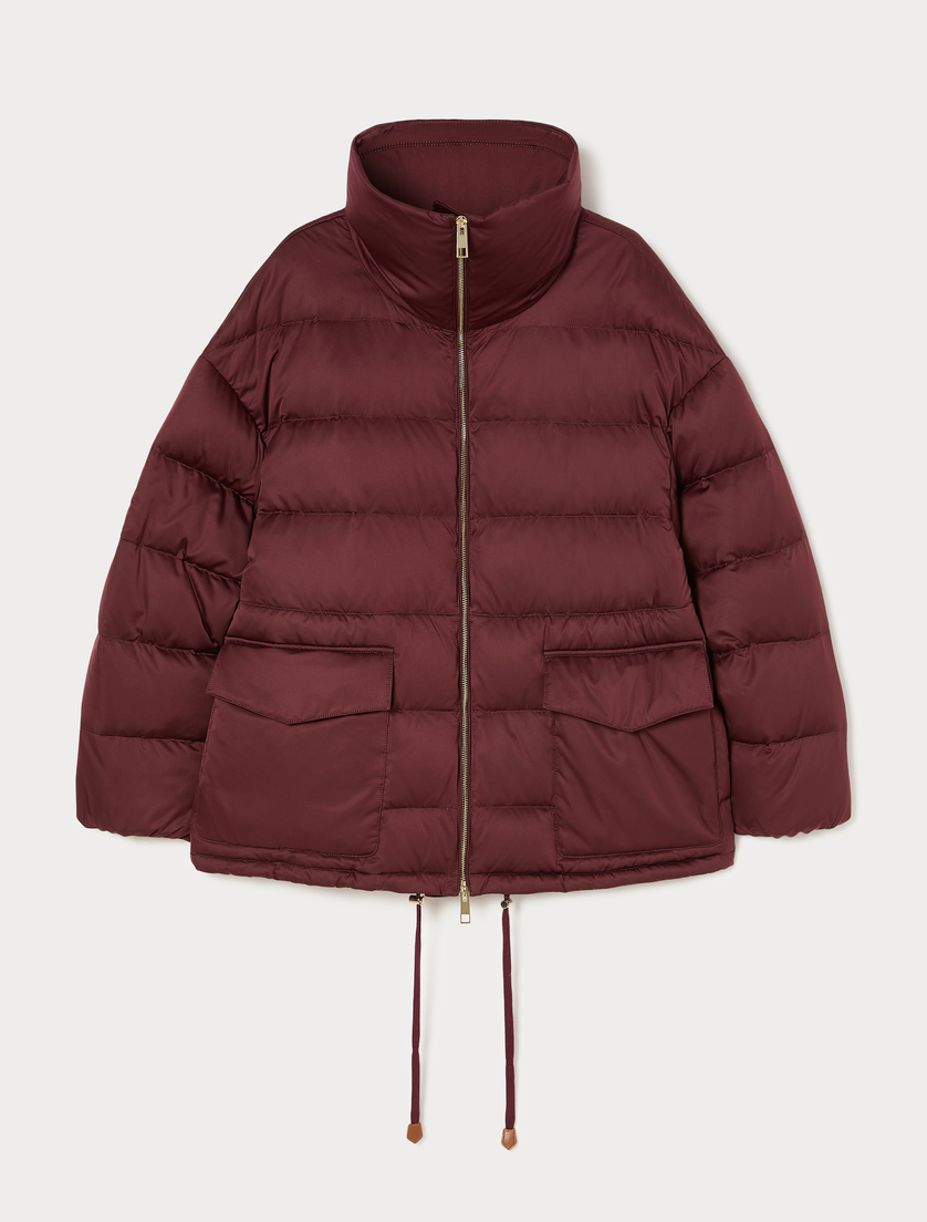 Water-repellent satin down jacket - BROWN BORDEAUX - Marina Rinaldi