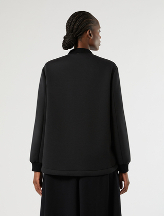 Scuba and nylon jacket - BLACK - Marina Rinaldi - 4