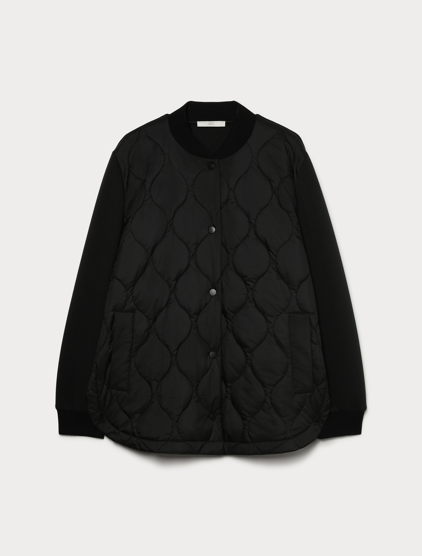 Scuba and nylon jacket - BLACK - Marina Rinaldi