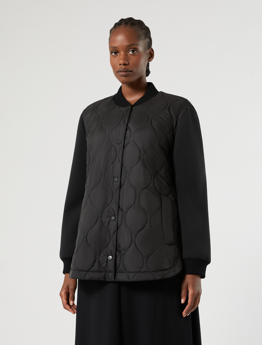 Scuba and nylon jacket - BLACK - Marina Rinaldi - 3