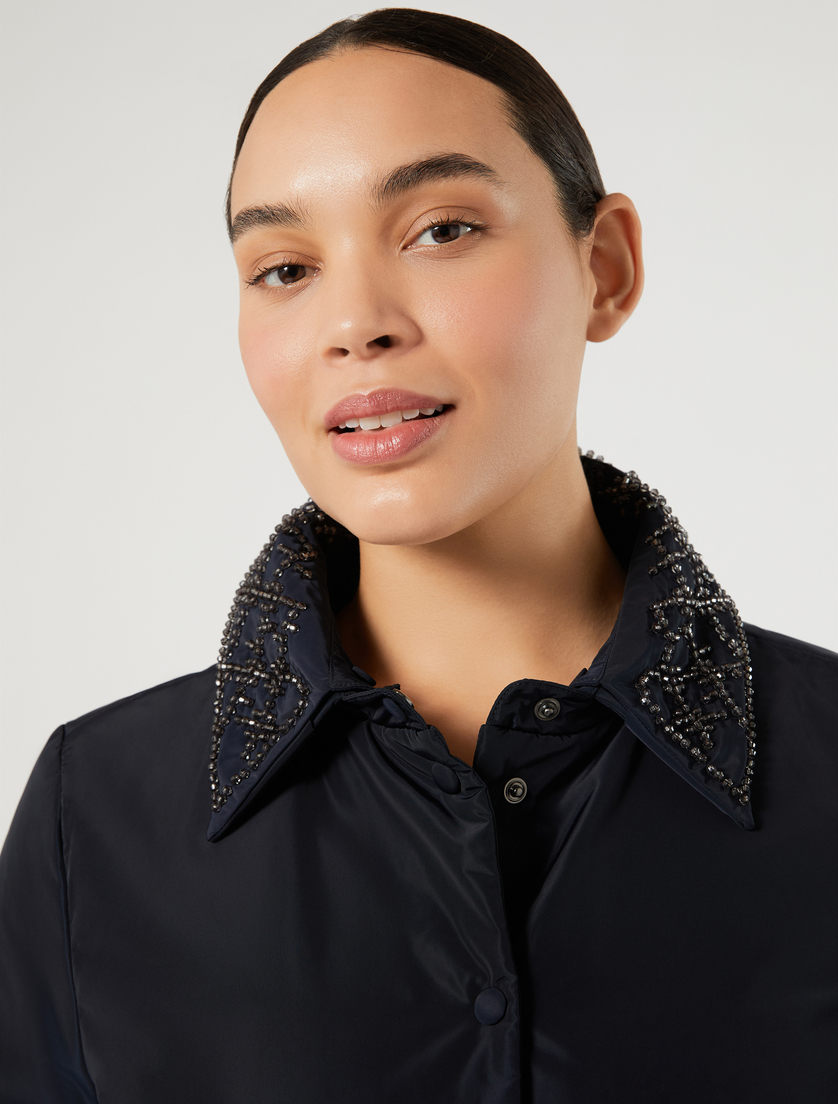 Coat in water-repellent taffeta - MIDNIGHTBLUE - Marina Rinaldi - 5