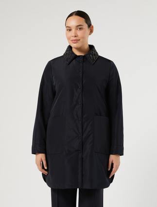 Coat in water-repellent taffeta - MIDNIGHTBLUE - Marina Rinaldi - 3