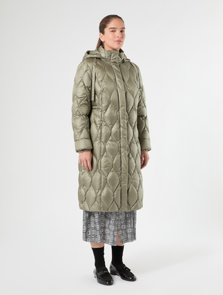 Water-repellent nylon down jacket - SAGE GREEN