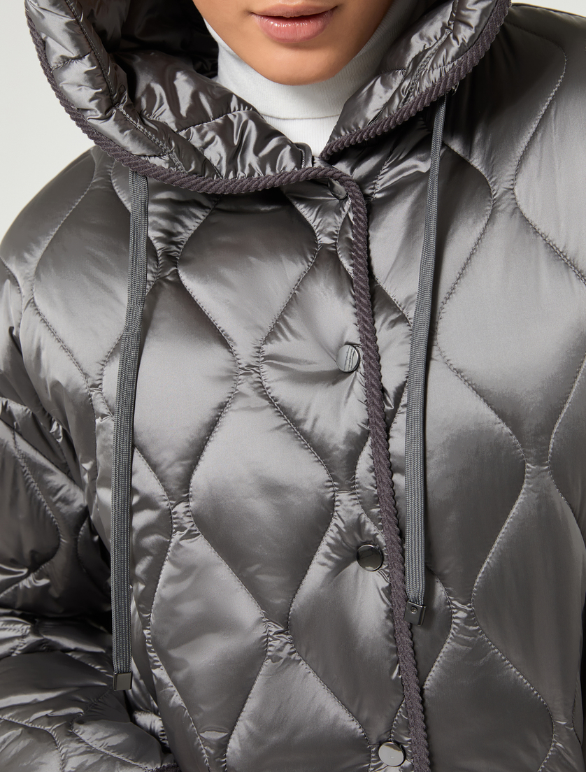 Iridescent nylon canvas padded jacket - MEDIUM GREY - Marina Rinaldi - 5