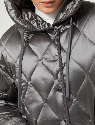 Iridescent nylon canvas padded jacket - MEDIUM GREY - Marina Rinaldi - 5