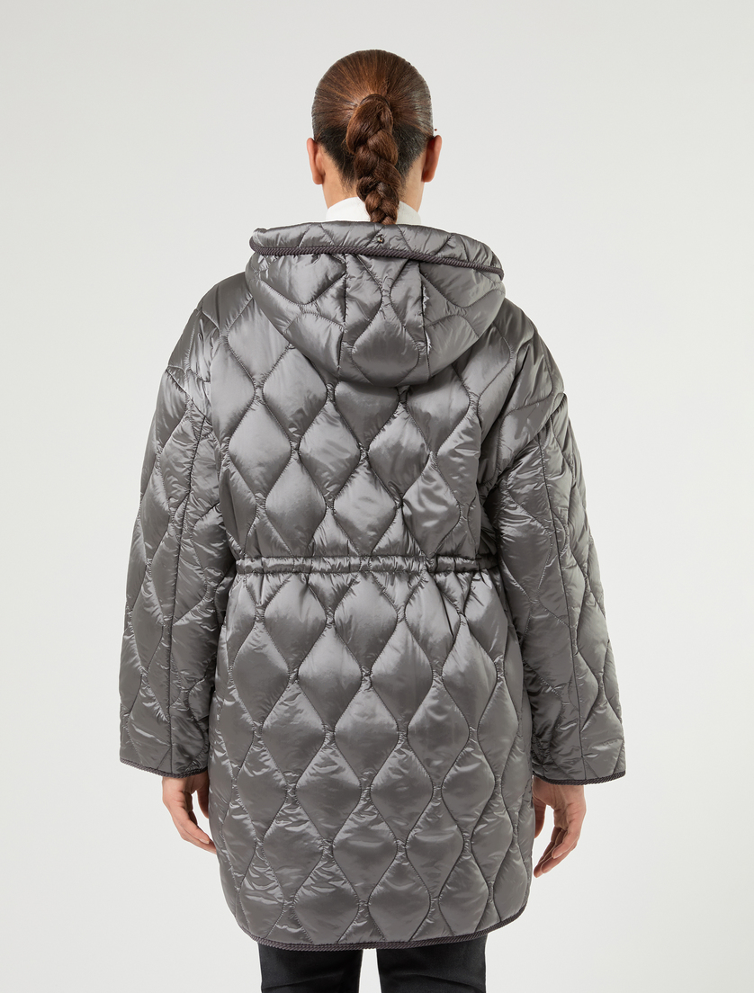 Iridescent nylon canvas padded jacket - MEDIUM GREY - Marina Rinaldi - 4
