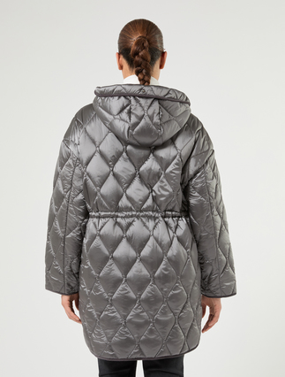 Iridescent nylon canvas padded jacket - MEDIUM GREY - Marina Rinaldi - 4