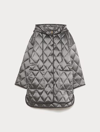 Iridescent nylon canvas padded jacket - MEDIUM GREY - Marina Rinaldi - 1
