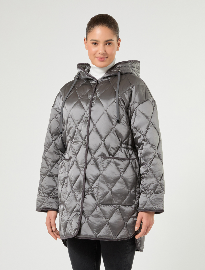 Iridescent nylon canvas padded jacket - MEDIUM GREY - Marina Rinaldi - 3