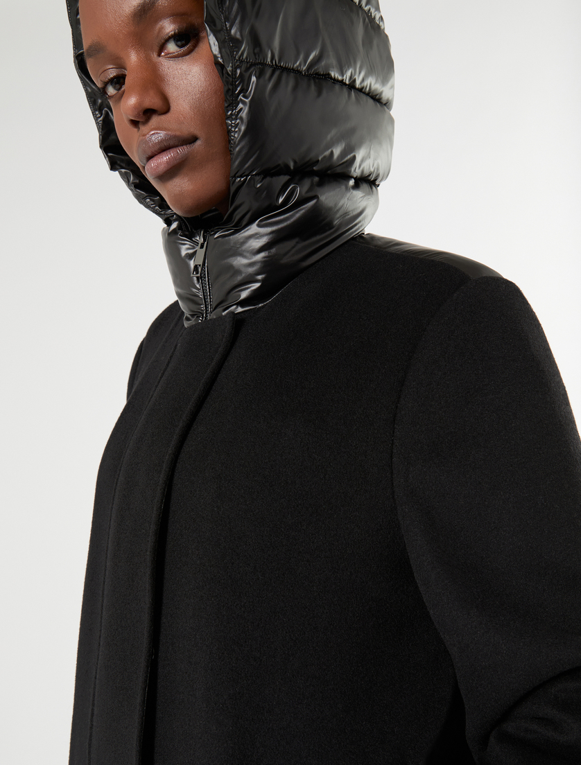Wool-blend cloth padded jacket - BLACK - Marina Rinaldi - 5