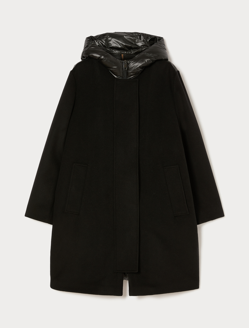 Wool-blend cloth padded jacket - BLACK - Marina Rinaldi