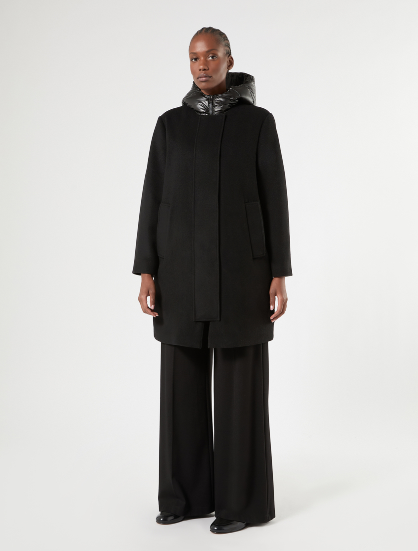 Wool-blend cloth padded jacket - BLACK - Marina Rinaldi - 3