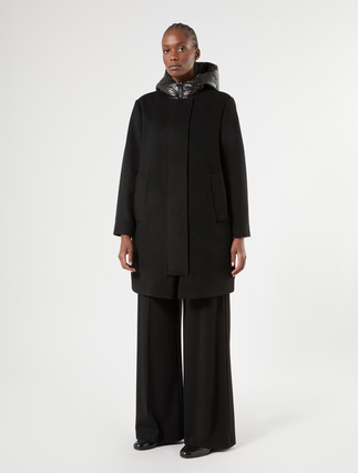 Wool-blend cloth padded jacket - BLACK - Marina Rinaldi - 3