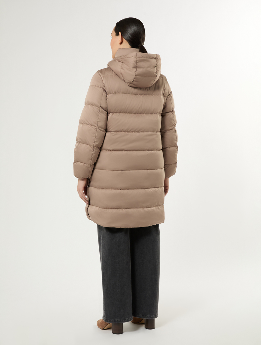 Water-repellent satin down jacket - HAZELNUT BROWN - Marina Rinaldi - 4