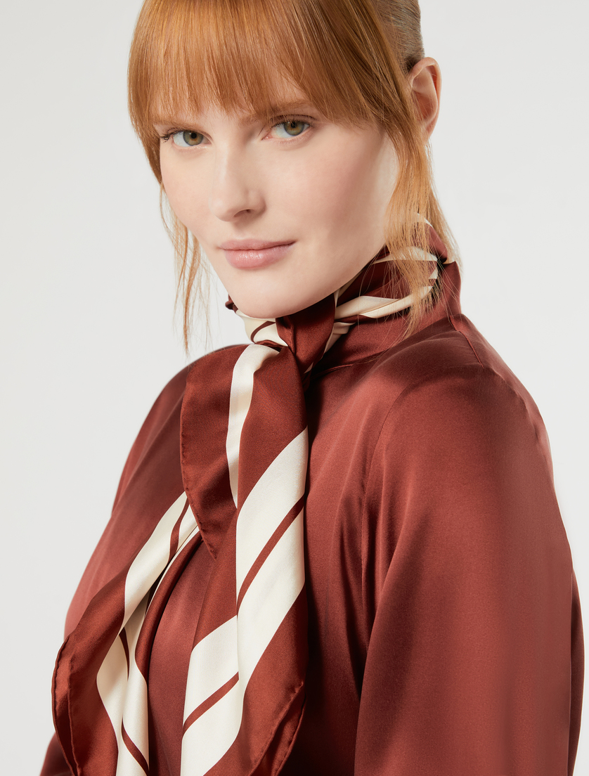 Silk twill scarf - KAKI - Marina Rinaldi - 4