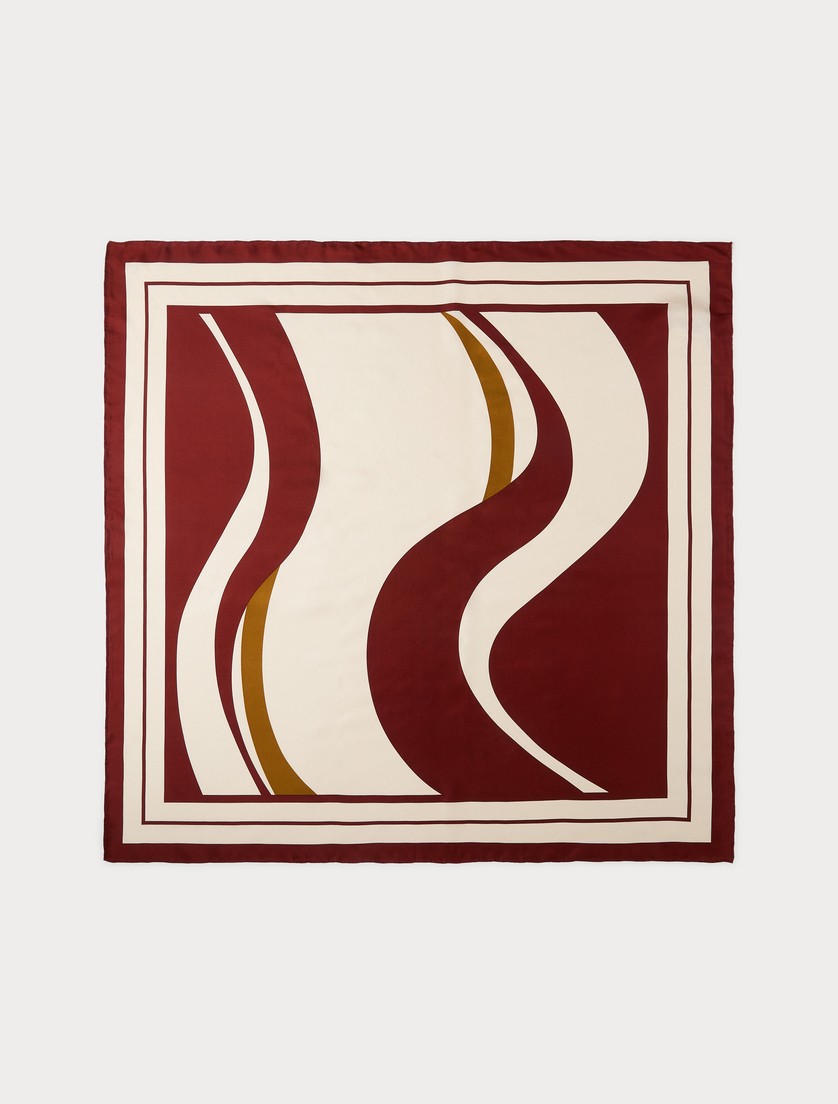 Silk twill scarf - KAKI - Marina Rinaldi