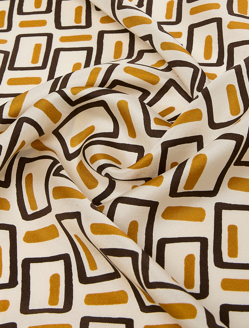 Silk twill scarf - OCHRE - Marina Rinaldi - 2